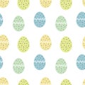 Cracked Easter eggs seamless pattern. Easter eggs background