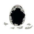 cracked egg collection easter and agriculture theme vector illustration