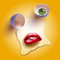 Cracked egg with lips Royalty Free Stock Photo