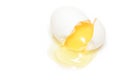 Cracked egg over white Royalty Free Stock Photo