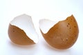 cracked egg shell isolate in white background Royalty Free Stock Photo