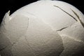 Cracked eggshell macro on a black background Royalty Free Stock Photo