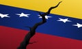 Cracked flag of Venezuela, vector template Royalty Free Stock Photo