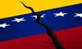 Cracked flag of Venezuela, vector template Royalty Free Stock Photo