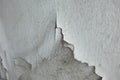 Cracked flaking paint on wall,background, texture. Closeup of peeling painted. Royalty Free Stock Photo