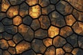 Cracked floor background with golden veins. Ai generated Royalty Free Stock Photo