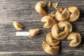 Cracked fortune cookies with blank paper Royalty Free Stock Photo