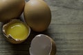Cracked Fresh Brown Pastured Eggs Royalty Free Stock Photo