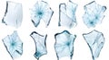 Cracked glass fragments design elements for creative projects Royalty Free Stock Photo