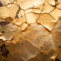 cracked gold paint on the surface of a wall