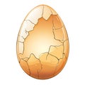 A cracked golden egg hatching soon maybe a dragon or mythical creature inside Royalty Free Stock Photo