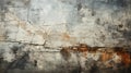 Cracked gray concrete texture closeup background. Rough old building wall. Generative AI Royalty Free Stock Photo