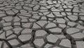 Cracked grey concrete floor surface broken ground big crash architecture 3d