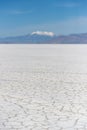 The cracked ground at the Bonneville Salt Flats in Utah.