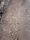 Cracked ground, path, dry soil. Ecology concept. Cracked earth texture and background. Dry field, water, land, sand. Royalty Free Stock Photo