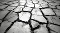 Cracked Ground Surface with Texture Detail in Black and White for Background or Design Use Royalty Free Stock Photo