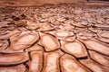 Cracked ground in Valle de la muerte desert, San Pedro de Atacama, Chile Royalty Free Stock Photo