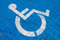 Cracked handicap sign on parking lot Royalty Free Stock Photo