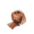 Cracked hazelnut isolated Royalty Free Stock Photo