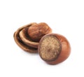 Cracked hazelnut isolated Royalty Free Stock Photo