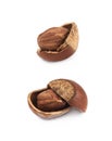 Cracked hazelnut isolated Royalty Free Stock Photo