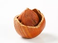 Cracked hazelnut Royalty Free Stock Photo
