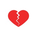 Cracked heart icon. Vector illustration decorative design