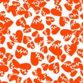 Cracked Hearts Seamless Pattern