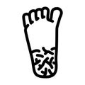 cracked heels line icon vector illustration