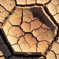 Varying shades of brown with deep cracks delineating the geometric Royalty Free Stock Photo
