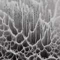 Cracked Ice with Embedded ASCII Data A monochrome texture of cra