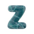 cracked ice letter Z - Upper-case 3d frozen font - suitable for Nature, winter or Christmas related subjects