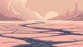 Cracked Icy Landscape, Environmental Change Concept, vector design Generative AI Royalty Free Stock Photo