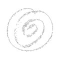 Cracked ink line circle or broken glass vector illustration Royalty Free Stock Photo