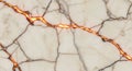 Cracked marble texture with glowing golden veins background Royalty Free Stock Photo