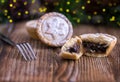 Cracked mince pie Royalty Free Stock Photo