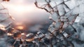 Cracked mirror reflects soft light and creates an emotional metaphor for brokenness and healing in a simple backdrop Royalty Free Stock Photo