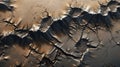 Cracked Mountain From Orbital View: A Texture-rich Landscape