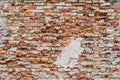 Cracked old orange bricks wall background Royalty Free Stock Photo