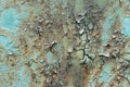Cracked and peeled paint on the iron surface Royalty Free Stock Photo