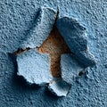 Cracked and peeling light blue painted wall revealing rough texture image photo Royalty Free Stock Photo