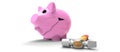 Cracked piggy bank Royalty Free Stock Photo