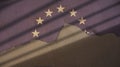 Cracked Plaster Wall with Europe Flag