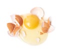 Cracked raw chicken egg isolated Royalty Free Stock Photo