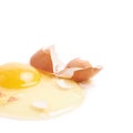 Cracked raw chicken egg isolated Royalty Free Stock Photo