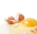 Cracked raw chicken egg isolated Royalty Free Stock Photo