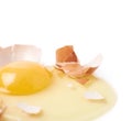 Cracked raw chicken egg isolated Royalty Free Stock Photo