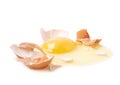 Cracked raw chicken egg isolated Royalty Free Stock Photo
