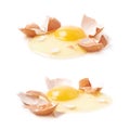 Cracked raw chicken egg isolated Royalty Free Stock Photo