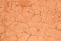 Cracked red soil after a period of drought